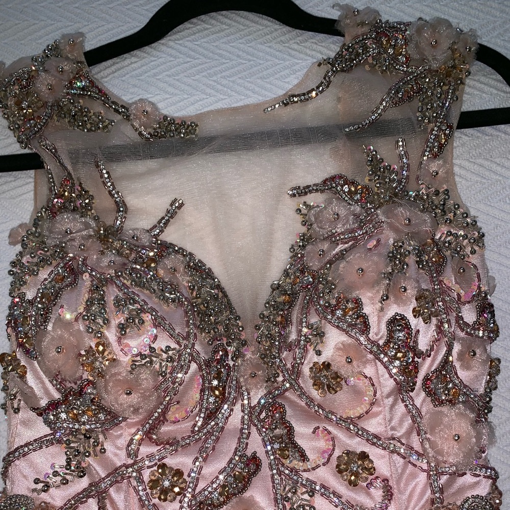 Mac Duggal Couture blush beaded dress - Picture 5 of 8